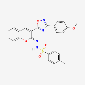molecular formula C25H20N4O5S B2654804 N-[(Z)-[3-[3-(4-甲氧基苯基)-1,2,4-恶二唑-5-基]色满-2-亚氨基]氨基]-4-甲基苯磺酰胺 CAS No. 866866-87-7