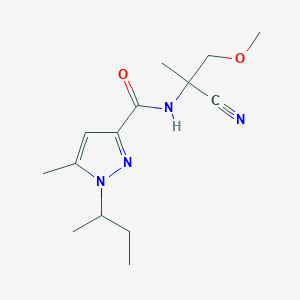 molecular formula C14H22N4O2 B2654812 1-Butan-2-yl-N-(2-cyano-1-methoxypropan-2-yl)-5-methylpyrazole-3-carboxamide CAS No. 2192792-87-1