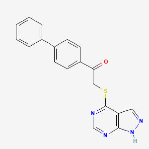 molecular formula C19H14N4OS B2654813 1-(联苯-4-基)-2-(1H-吡唑并[3,4-d]嘧啶-4-基硫烷基)乙酮 CAS No. 732271-57-7