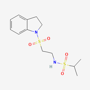 molecular formula C13H20N2O4S2 B2654814 N-(2-(indolin-1-ylsulfonyl)ethyl)propane-2-sulfonamide CAS No. 1206988-09-1