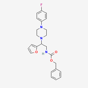 molecular formula C24H26FN3O3 B2654821 Benzyl (2-(4-(4-fluorophenyl)piperazin-1-yl)-2-(furan-2-yl)ethyl)carbamate CAS No. 877632-77-4
