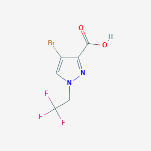molecular formula C6H4BrF3N2O2 B2654822 4-溴-1-(2,2,2-三氟乙基)-1H-吡唑-3-羧酸 CAS No. 1006471-09-5
