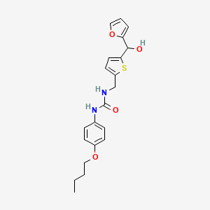molecular formula C21H24N2O4S B2654824 1-(4-Butoxyphenyl)-3-((5-(furan-2-yl(hydroxy)methyl)thiophen-2-yl)methyl)urea CAS No. 1798459-12-7