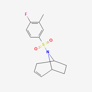 molecular formula C14H16FNO2S B2654827 (1R,5S)-8-((4-fluoro-3-methylphenyl)sulfonyl)-8-azabicyclo[3.2.1]oct-2-ene CAS No. 1797741-01-5