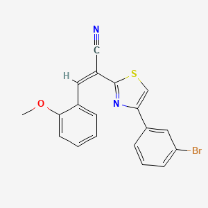 molecular formula C19H13BrN2OS B2654830 (Z)-2-(4-(3-bromophenyl)thiazol-2-yl)-3-(2-methoxyphenyl)acrylonitrile CAS No. 476668-91-4