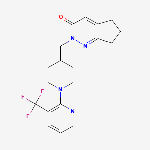 molecular formula C19H21F3N4O B2654835 2-({1-[3-(trifluoromethyl)pyridin-2-yl]piperidin-4-yl}methyl)-2H,3H,5H,6H,7H-cyclopenta[c]pyridazin-3-one CAS No. 2097928-90-8