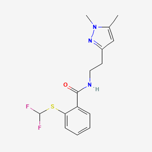 2-((difluoromethyl)thio)-N-(2-(1,5-dimethyl-1H-pyrazol-3-yl)ethyl)benzamide