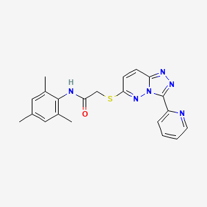 molecular formula C21H20N6OS B2654839 N-mesityl-2-((3-(pyridin-2-yl)-[1,2,4]triazolo[4,3-b]pyridazin-6-yl)thio)acetamide CAS No. 868967-34-4