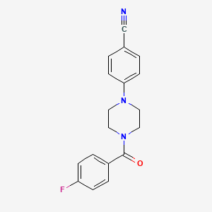 molecular formula C18H16FN3O B2654840 4-[4-(4-Fluorobenzoyl)piperazin-1-yl]benzonitrile CAS No. 478046-83-2