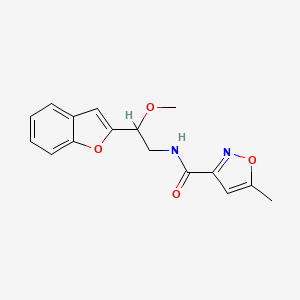 molecular formula C16H16N2O4 B2654848 N-(2-(benzofuran-2-yl)-2-methoxyethyl)-5-methylisoxazole-3-carboxamide CAS No. 2034608-35-8