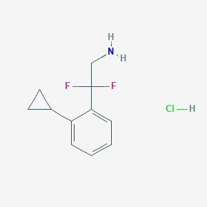 molecular formula C11H14ClF2N B2654853 2-(2-Cyclopropylphenyl)-2,2-difluoroethanamine;hydrochloride CAS No. 2567503-46-0