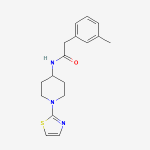 molecular formula C17H21N3OS B2654854 N-(1-(噻唑-2-基)哌啶-4-基)-2-(间甲苯基)乙酰胺 CAS No. 1448073-65-1