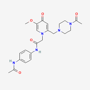 molecular formula C23H29N5O5 B2654858 N-(4-乙酰氨基苯基)-2-(2-((4-乙酰哌嗪-1-基)甲基)-5-甲氧基-4-氧代吡啶-1(4H)-基)乙酰胺 CAS No. 921495-45-6