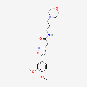 molecular formula C20H27N3O5 B2654865 2-(5-(3,4-dimethoxyphenyl)isoxazol-3-yl)-N-(3-morpholinopropyl)acetamide CAS No. 953158-22-0