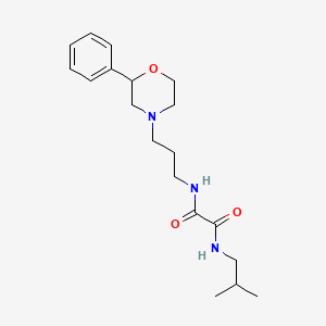 molecular formula C19H29N3O3 B2654866 N1-isobutyl-N2-(3-(2-phenylmorpholino)propyl)oxalamide CAS No. 953941-88-3