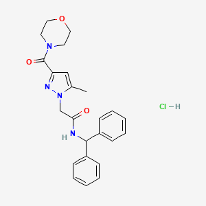 N-benzhydryl-2-(5-methyl-3-(morpholine-4-carbonyl)-1H-pyrazol-1-yl)acetamide hydrochloride