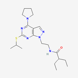 molecular formula C20H32N6OS B2654902 2-乙基-N-(2-(6-(异丙硫基)-4-(吡咯烷-1-基)-1H-吡唑并[3,4-d]嘧啶-1-基)乙基)丁酰胺 CAS No. 946314-07-4