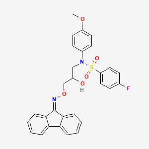 N-(3-(((9H-fluoren-9-ylidene)amino)oxy)-2-hydroxypropyl)-4-fluoro-N-(4-methoxyphenyl)benzenesulfonamide