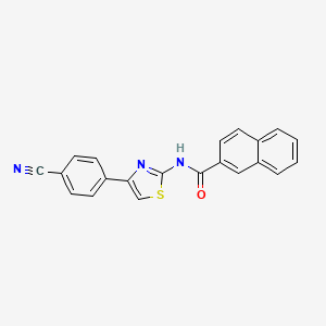molecular formula C21H13N3OS B2654909 N-[4-(4-氰基苯基)-1,3-噻唑-2-基]萘-2-甲酰胺 CAS No. 313404-23-8