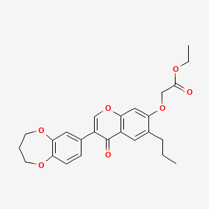 ethyl 2-[3-(3,4-dihydro-2H-1,5-benzodioxepin-7-yl)-4-oxo-6-propylchromen-7-yl]oxyacetate