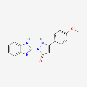 molecular formula C17H14N4O2 B2654918 1-(1H-benzimidazol-2-yl)-3-(4-methoxyphenyl)-1H-pyrazol-5-ol CAS No. 909861-31-0