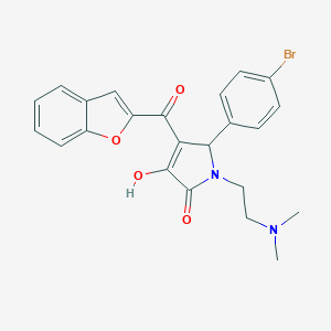 molecular formula C23H21BrN2O4 B265492 4-(1-benzofuran-2-ylcarbonyl)-5-(4-bromophenyl)-1-[2-(dimethylamino)ethyl]-3-hydroxy-1,5-dihydro-2H-pyrrol-2-one 