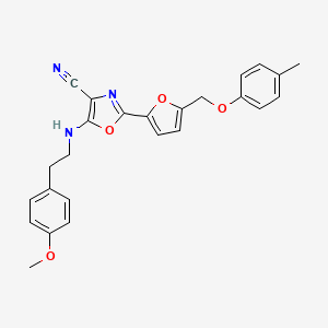 5-{[2-(4-Methoxyphenyl)ethyl]amino}-2-{5-[(4-methylphenoxy)methyl]furan-2-yl}-1,3-oxazole-4-carbonitrile