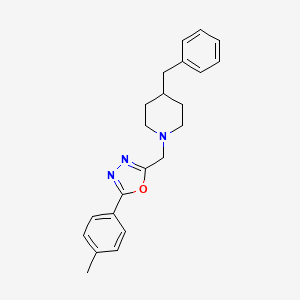 molecular formula C22H25N3O B2654928 2-((4-Benzylpiperidin-1-yl)methyl)-5-(p-tolyl)-1,3,4-oxadiazole CAS No. 883280-03-3