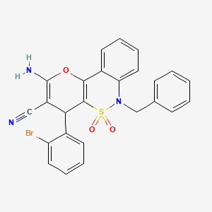 2-Amino-6-benzyl-4-(2-bromophenyl)-4,6-dihydropyrano[3,2-c][2,1]benzothiazine-3-carbonitrile 5,5-dioxide