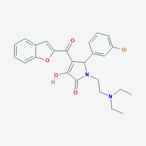 molecular formula C25H25BrN2O4 B265494 4-(1-benzofuran-2-ylcarbonyl)-5-(3-bromophenyl)-1-[2-(diethylamino)ethyl]-3-hydroxy-1,5-dihydro-2H-pyrrol-2-one 
