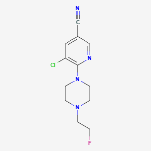 molecular formula C12H14ClFN4 B2654962 5-Chloro-6-(4-(2-fluoroethyl)piperazin-1-yl)nicotinonitrile CAS No. 2034418-00-1