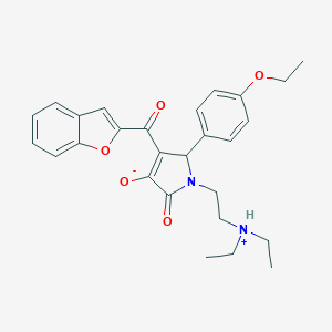 molecular formula C27H30N2O5 B265497 (E)-1-benzofuran-2-yl{1-[2-(diethylammonio)ethyl]-2-(4-ethoxyphenyl)-4,5-dioxopyrrolidin-3-ylidene}methanolate 