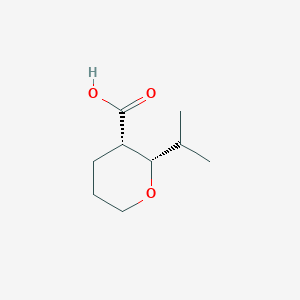 molecular formula C9H16O3 B2654974 (2S,3S)-2-Propan-2-yloxane-3-carboxylic acid CAS No. 1909294-46-7