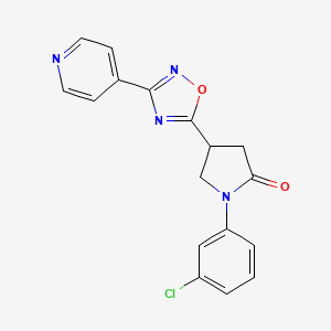 molecular formula C17H13ClN4O2 B2654979 1-(3-Chlorophenyl)-4-(3-(pyridin-4-yl)-1,2,4-oxadiazol-5-yl)pyrrolidin-2-one CAS No. 946307-30-8
