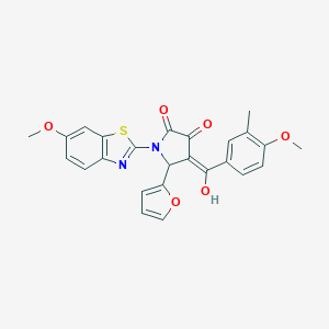 5-(2-furyl)-3-hydroxy-1-(6-methoxy-1,3-benzothiazol-2-yl)-4-(4-methoxy-3-methylbenzoyl)-1,5-dihydro-2H-pyrrol-2-one