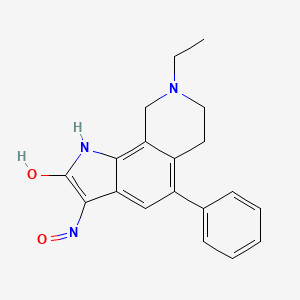 molecular formula C19H19N3O2 B2654981 8-乙基-3-亚硝基-5-苯基-1,6,7,9-四氢吡咯并[3,2-h]异喹啉-2-醇 CAS No. 309711-59-9