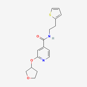 molecular formula C16H18N2O3S B2654984 2-((tetrahydrofuran-3-yl)oxy)-N-(2-(thiophen-2-yl)ethyl)isonicotinamide CAS No. 1903267-19-5