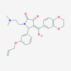 molecular formula C26H28N2O6 B265499 5-[3-(allyloxy)phenyl]-4-(2,3-dihydro-1,4-benzodioxin-6-ylcarbonyl)-1-[2-(dimethylamino)ethyl]-3-hydroxy-1,5-dihydro-2H-pyrrol-2-one 