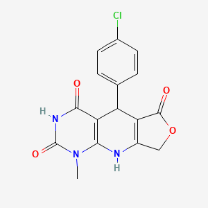 8-(4-Chlorophenyl)-13-methyl-5-oxa-2,11,13-triazatricyclo[7.4.0.0^{3,7}]trideca-1(9),3(7)-diene-6,10,12-trione