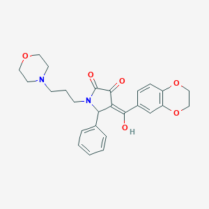 molecular formula C26H28N2O6 B265500 4-(2,3-dihydro-1,4-benzodioxin-6-ylcarbonyl)-3-hydroxy-1-[3-(4-morpholinyl)propyl]-5-phenyl-1,5-dihydro-2H-pyrrol-2-one 