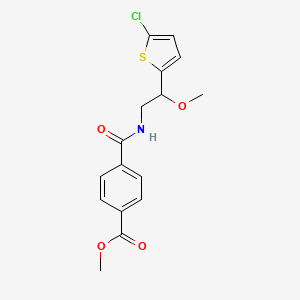 molecular formula C16H16ClNO4S B2655001 Methyl 4-((2-(5-chlorothiophen-2-yl)-2-methoxyethyl)carbamoyl)benzoate CAS No. 2034257-28-6