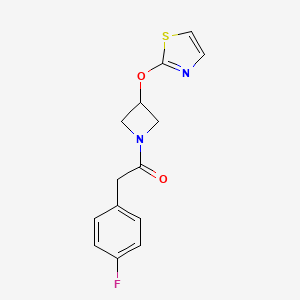 2-(4-Fluorophenyl)-1-(3-(thiazol-2-yloxy)azetidin-1-yl)ethanone