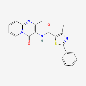 molecular formula C20H16N4O2S B2655011 4-methyl-N-(2-methyl-4-oxo-4H-pyrido[1,2-a]pyrimidin-3-yl)-2-phenylthiazole-5-carboxamide CAS No. 946335-85-9