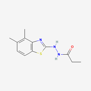 molecular formula C12H15N3OS B2655014 N'-(4,5-dimethyl-1,3-benzothiazol-2-yl)propanehydrazide CAS No. 851980-63-7