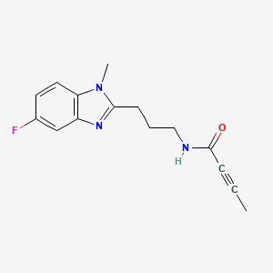 molecular formula C15H16FN3O B2655015 N-[3-(5-Fluoro-1-methylbenzimidazol-2-yl)propyl]but-2-ynamide CAS No. 2411240-45-2