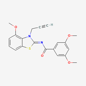 molecular formula C20H18N2O4S B2655017 3,5-二甲氧基-N-(4-甲氧基-3-丙-2-炔基-1,3-苯并噻唑-2-亚甲基)苯甲酰胺 CAS No. 868377-12-2