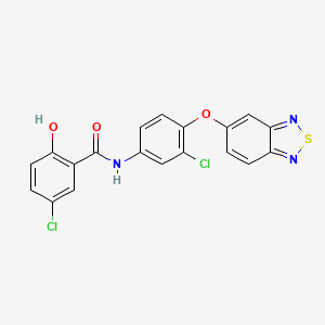 molecular formula C19H11Cl2N3O3S B2655020 N-[4-(2,1,3-benzothiadiazol-5-yloxy)-3-chlorophenyl]-5-chloro-2-hydroxybenzamide CAS No. 313225-16-0