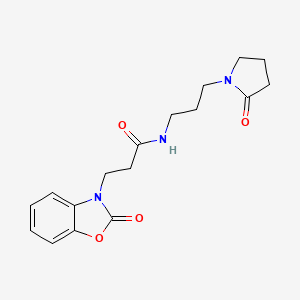 3-(2-oxo-1,3-benzoxazol-3-yl)-N-[3-(2-oxopyrrolidin-1-yl)propyl]propanamide