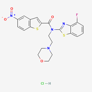 molecular formula C22H20ClFN4O4S2 B2655023 N-(4-fluorobenzo[d]thiazol-2-yl)-N-(2-morpholinoethyl)-5-nitrobenzo[b]thiophene-2-carboxamide hydrochloride CAS No. 1216456-74-4