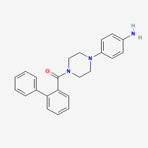 molecular formula C23H23N3O B2655024 {4-[4-(Biphenyl-2-ylcarbonyl)piperazin-1-yl]phenyl}amine CAS No. 945156-03-6